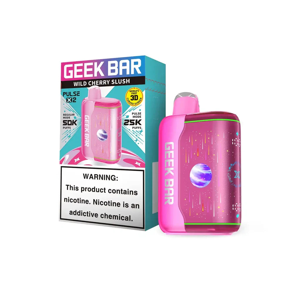 Wild Cherry Slush Geek Bar Pulse X 2 50K disposable vape packaging
